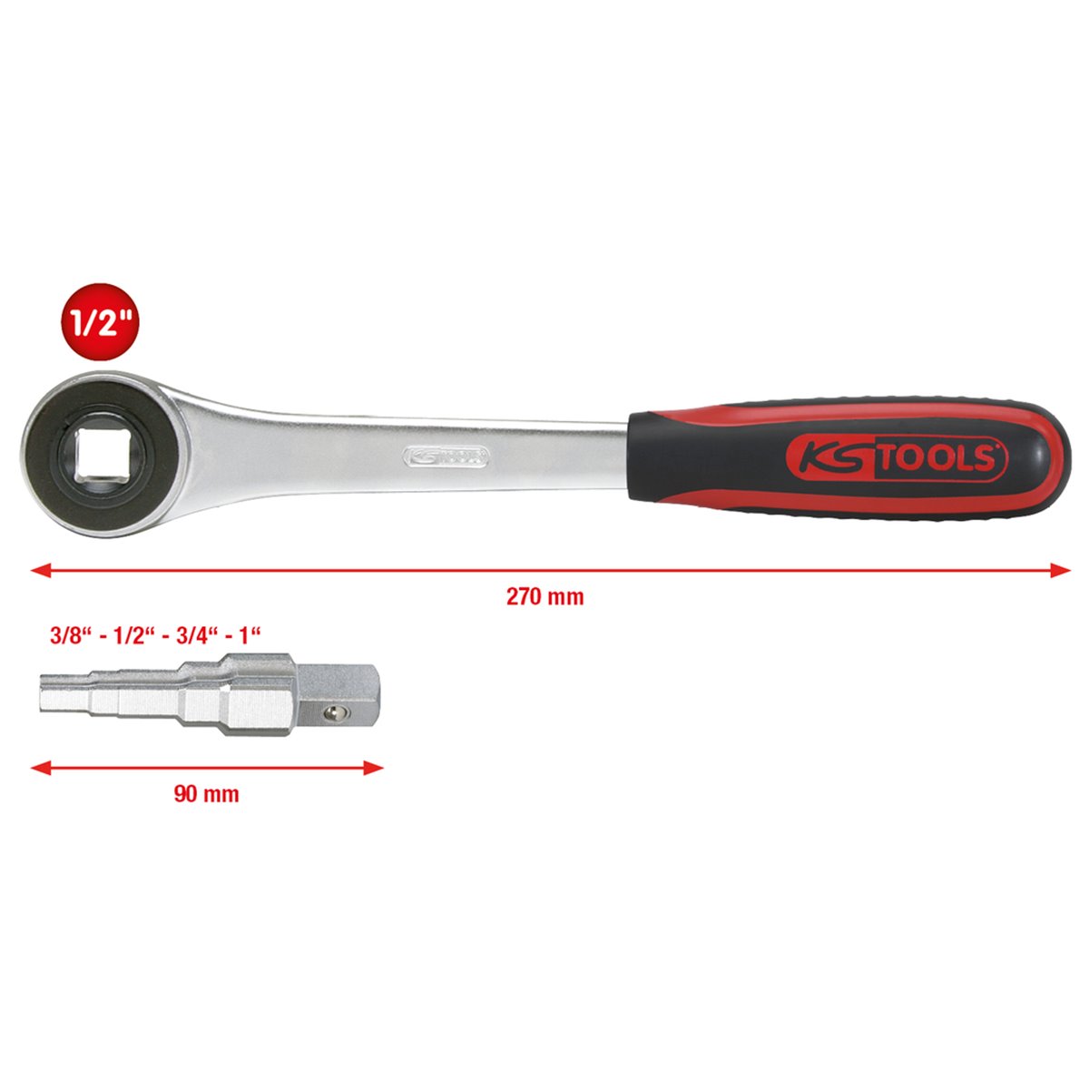 KS-Tools 130.3000 Step key set, 2 pcs, 3/8"-1"