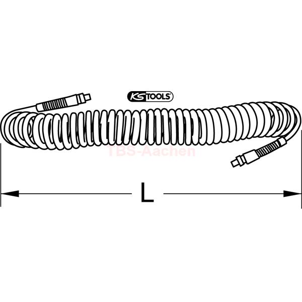 KS-Tools 515.3340 PU-Druckluft-Spiralschlauch,Ø10m