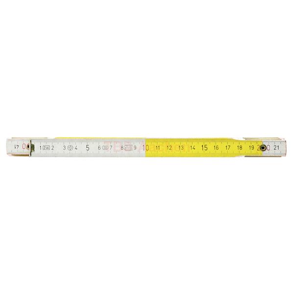 KS-Tools 300.0063 Wooden folding rule, white/yelll ow, 2m