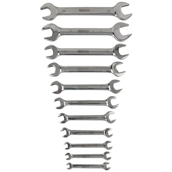 KS-Tools 964.2245 EDELSTAHL Doppel-Maulschlüssel-S atz, 11-tlg., abgewinkelt