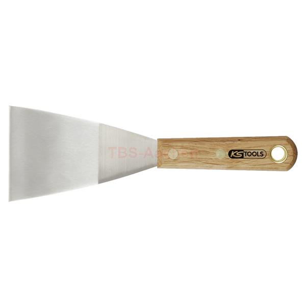 KS-Tools 907.2265 STAINLESS STEEL scraper, 75mm, w ooden handle