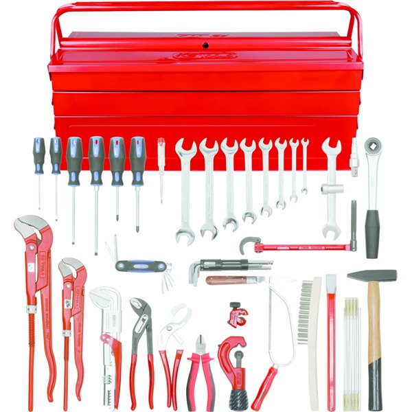 KS-Tools 116.0186 Sanitär-Basic-Werkzeug-Satz,Meta 