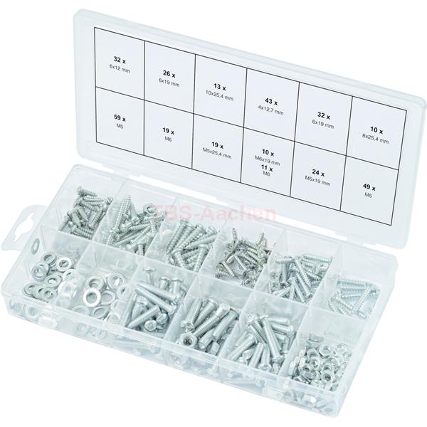 KS-Tools 970.0500 Self-tapping/wooden/machine scre ws assortment, 347 pcs