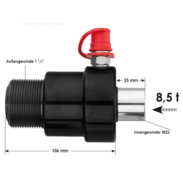 Vigor V2873 Druck- und Zug-Hydraulikzylinder 4-tlg 