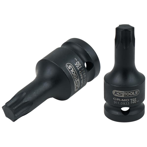 KS-Tools 911.0933 1/2" Impact socket for Torx scre ws, short, T55