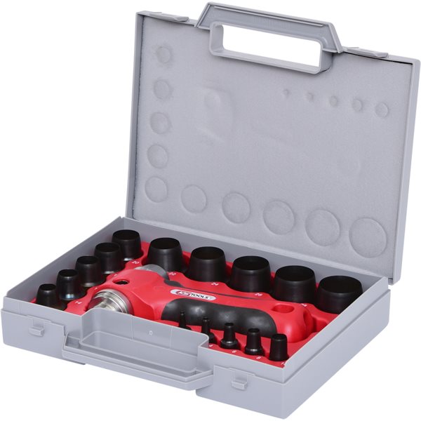 KS-Tools 129.0100 Hole punch set, 16 pcs, 3-30mm 