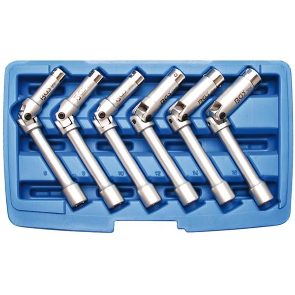 BGS 2986 Universal Joint Glow Plug Set, Hexagon, 1 0 mm (3/8") Drive, 8 - 16 mm, 6 pcs.