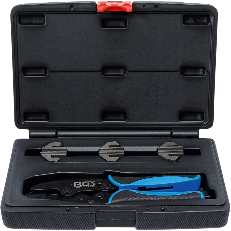 BGS 70003 Crimping Pliers Set, with 3 Pairs of Jaw s, for Solar Connectors MC3 / MC4 / Tyco