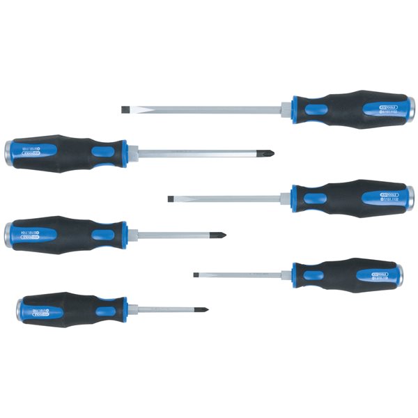 KS-Tools 151.1160 ERGOTORQUEmax hammer cap screwdr iver set, 6 pcs slotted, PH