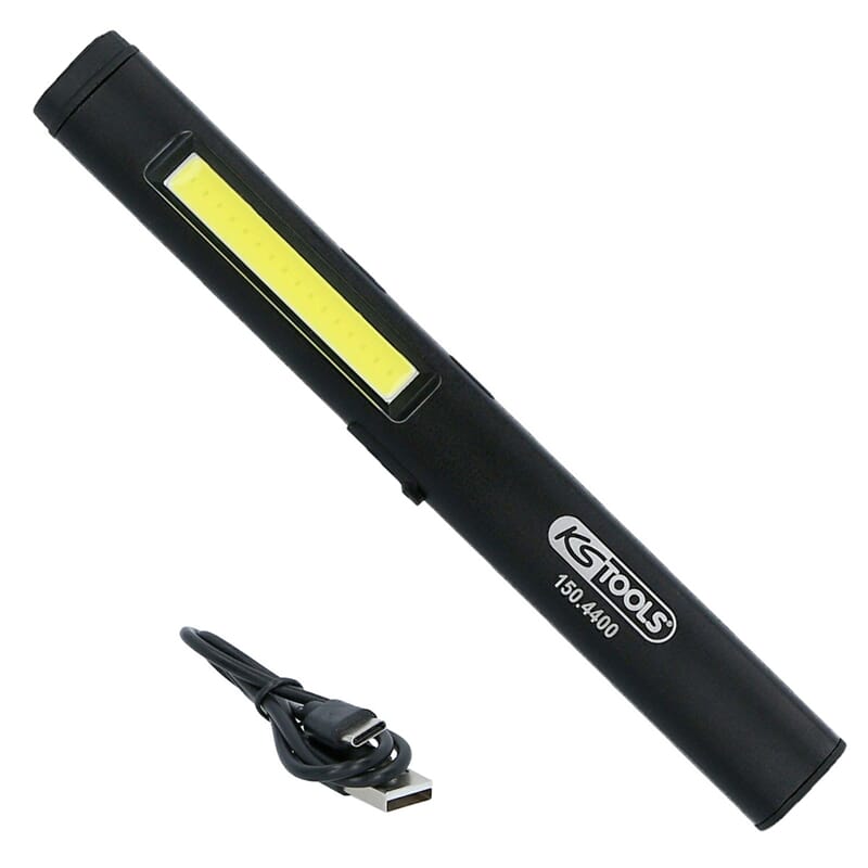 KS-Tools 150.4400 LED COB Stripe inspection lamp 350 lumen with UV-Spot, laserpointer and USB-C