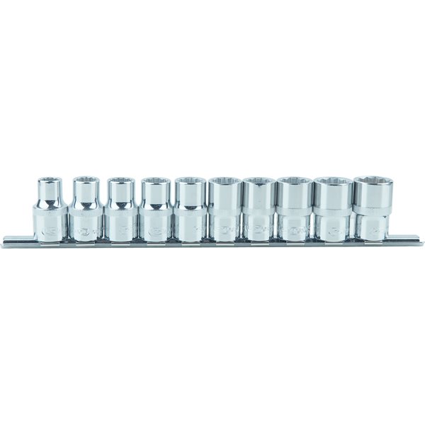 KS-Tools 918.0655 1/2" CHROME+ 12kt-Stecknuss-Satz 10-tlg. 10-19mm