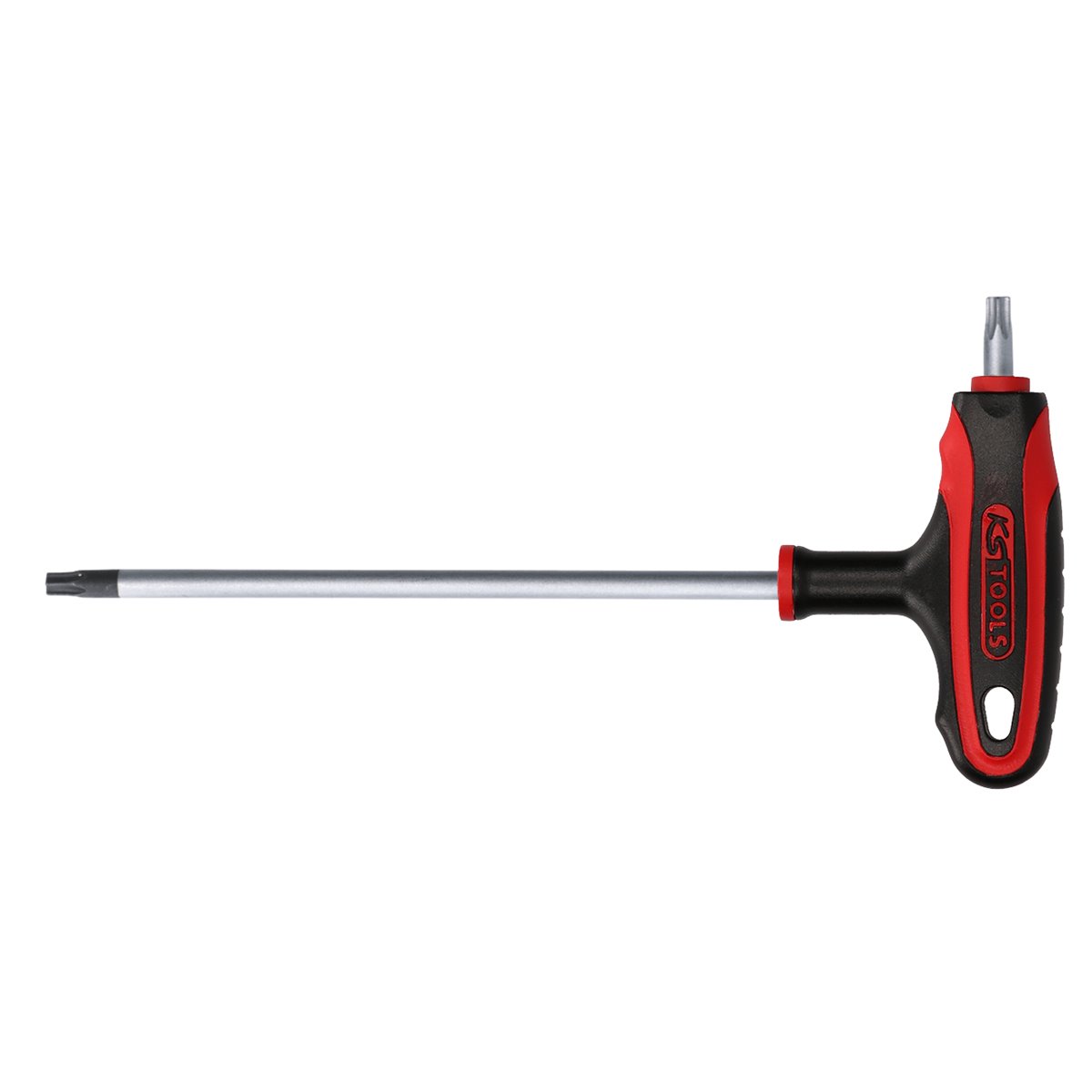 KS-Tools 151.8119 ERGOTORQUE+ T-Griff-Winkelstifts chlüssel, TX m.Bohrung,TB9 - 100 mmL