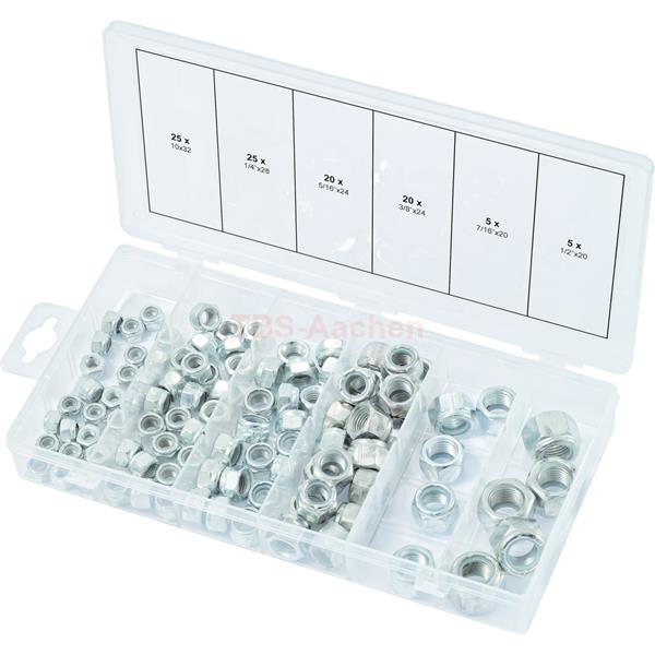 KS-Tools 970.0490 UNF self-tightening nuts assortm ent, 100 pcs