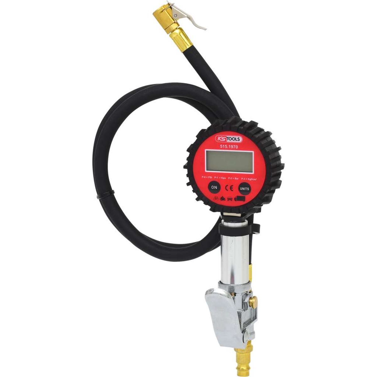 KS-Tools 515.1970 Digitaler Druckluft-Reifenfüllme sser,0-14bar