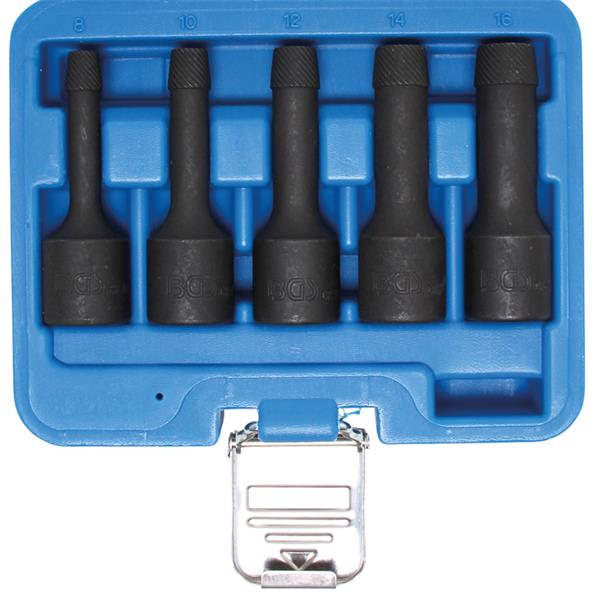 BGS 5261 Twist Socket Set (Spiral Profile) / Screw Extractor, 12.5 mm (1/2") Drive, 8 - 16 mm, 5 pcs