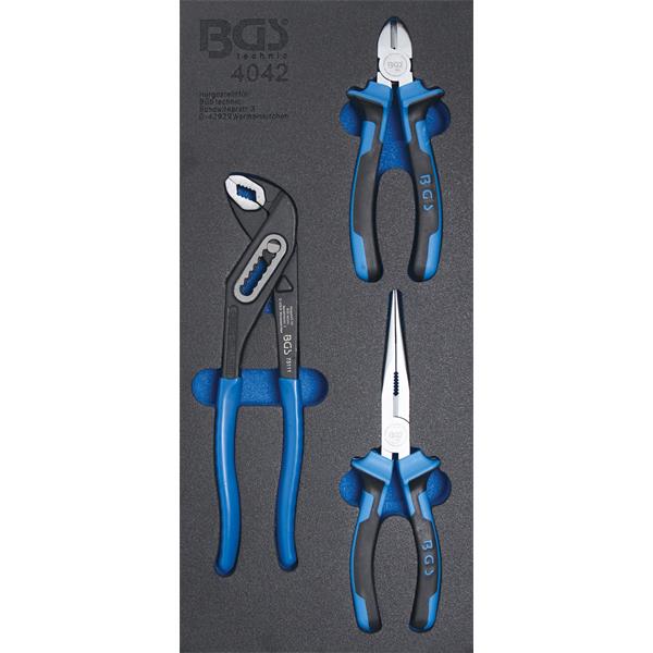 BGS 4042 Tool Tray 1/3: Pliers Set, 3 pcs. 