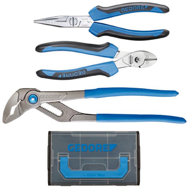 Gedore 1102-008 Pliers set 3 pieces in L-BOXX Mini 