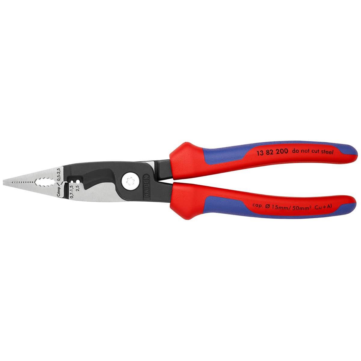 Knipex 13 82 200 Pliers for Electrical Installation black atramentized 200 mm