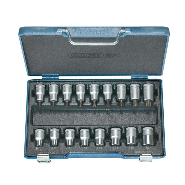 Gedore ITX 19 TX-017 Screwdriver bit socket set 1/ 2" 17 pcs TORX