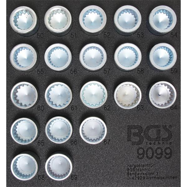 BGS 9099 Tool Tray 1/6: Rim Lock Tool Set for Pors che and VW Touareg, 20 pcs.