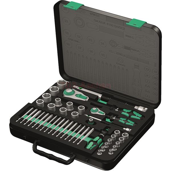 Wera 8100 SA/SC 2 Zyklop Speed Ratchet Set 1/4" dr ive and 1/2" drive, metric