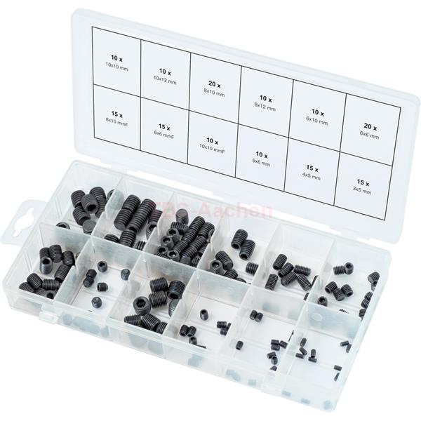 KS-Tools 970.0400 Headless screws assortment, 3x5m m-10x12mm, 160 pcs