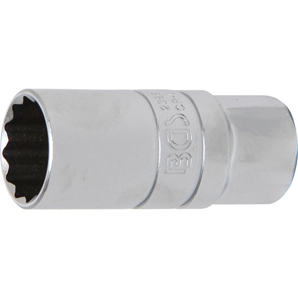 BGS 2386 Spark Plug Socket with Rubber mount, 12-p oint, 12.5 mm (1/2") Drive, 21 mm