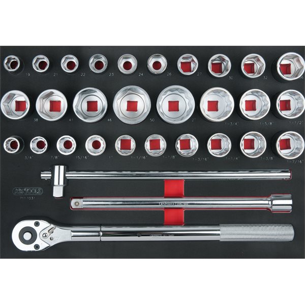 KS-Tools 711.1031 SCS 3/4" socket set, 31 pcs, 1/1 system insert