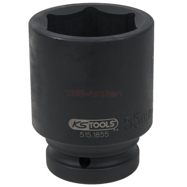 KS-Tools 515.1855 Hexagon impact socket, deep, 1", 55mm