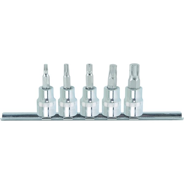 KS-Tools 918.3773 3/8" CHROMEplus Bit socket set s pline (XZN), 5 pcs M4-M10