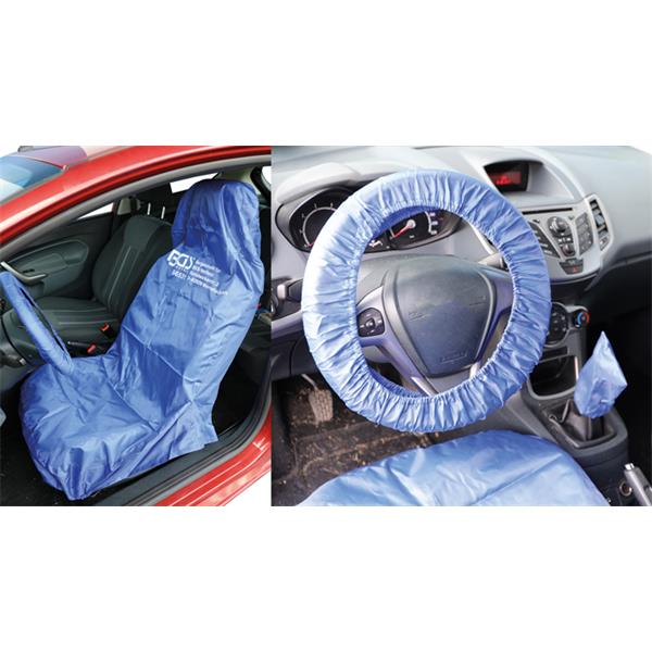 BGS 66531 Protective seat and steering wheel cover , universal, polyester