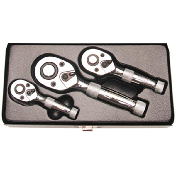 BGS 215 Stubby Ratchet Set, 6.3 mm (1/4") / 10 mm (3/8") / 12.5 mm (1/2"), 3 pcs.