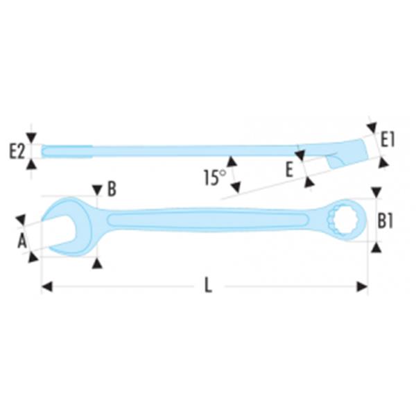 Facom 440.12 Ring-Gabelschlüssel 12 mm metrisch 