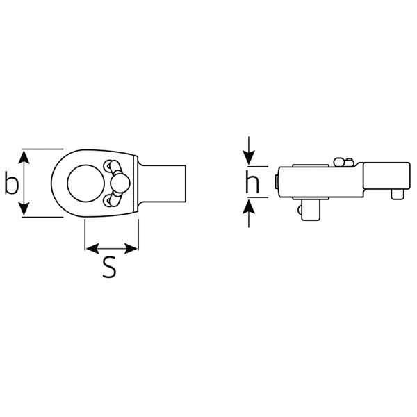 Stahlwille 725/4 Einsteckknarre 1/4" Aufn. 9x12 mm 