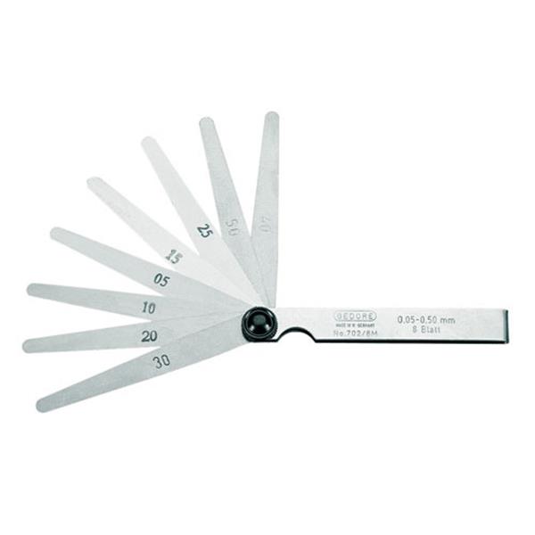 Gedore 702 21 M Feeler gauge set, fan pattern 0.1 - 0.5 mm