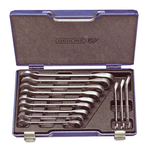 Gedore 7 UR-012 Schlüsselknarren-Satz SW 8-19 , umschaltbar 12-tlg 8-19 mm