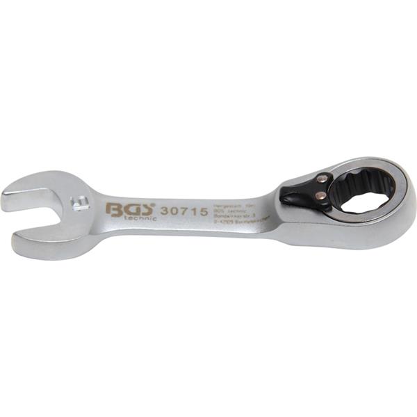 BGS 30715 Ratchet Combination Wrench, short, rever sible, 15 mm