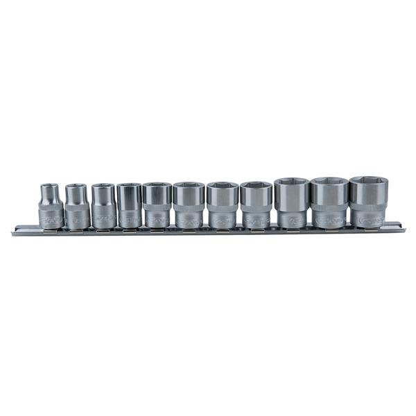 KS-Tools 911.0608 3/8" CLASSIC Hexagonal socket se t, 11 pcs, 8-19mm