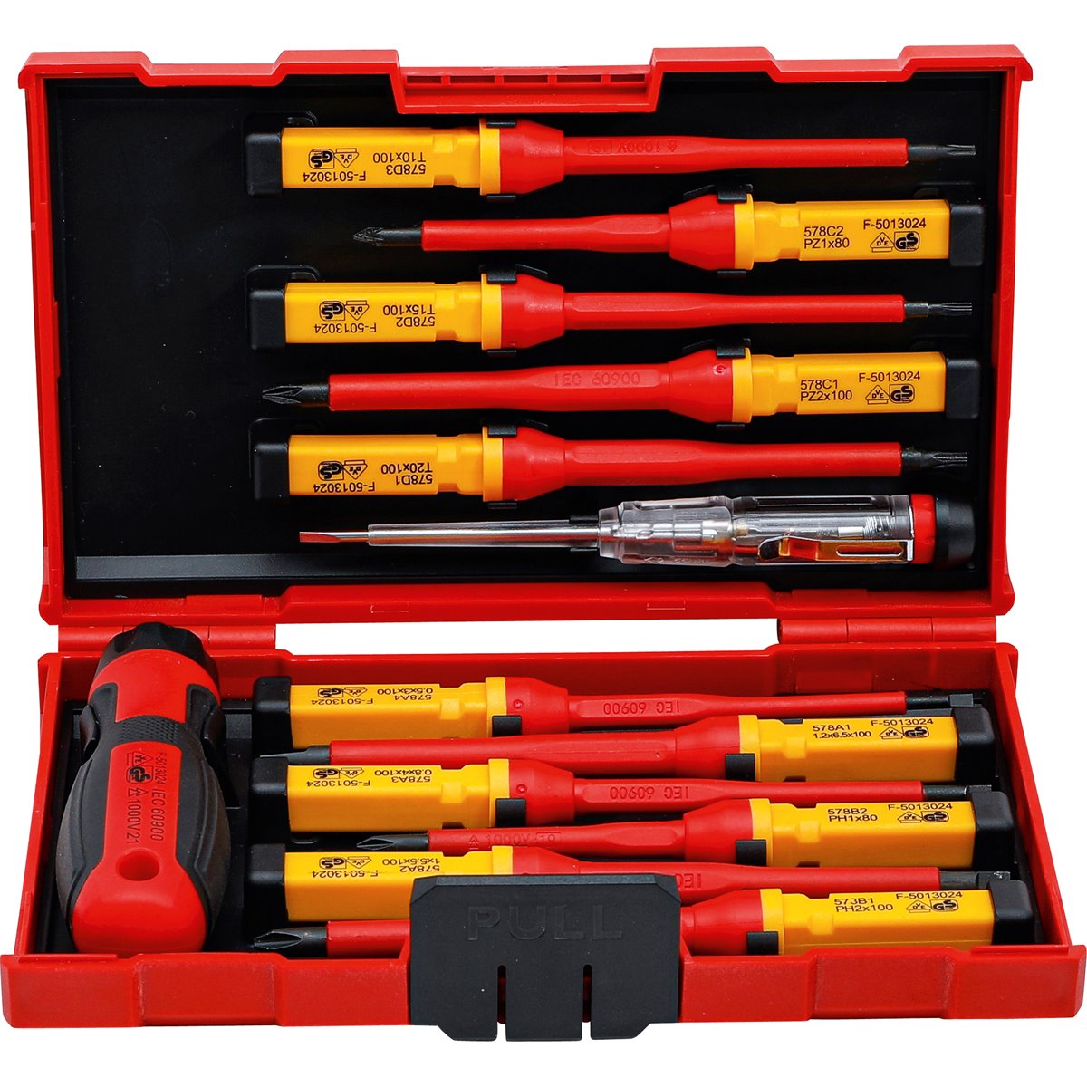 BGS 35814 VDE Screwdriver Set, with Interchangeabl e Blades, 13 pcs.