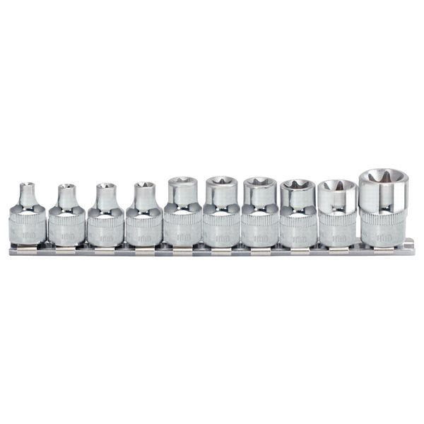 KS-Tools 918.3955 3/8" CHROMEplus Torx E socket se t, 10 pcs