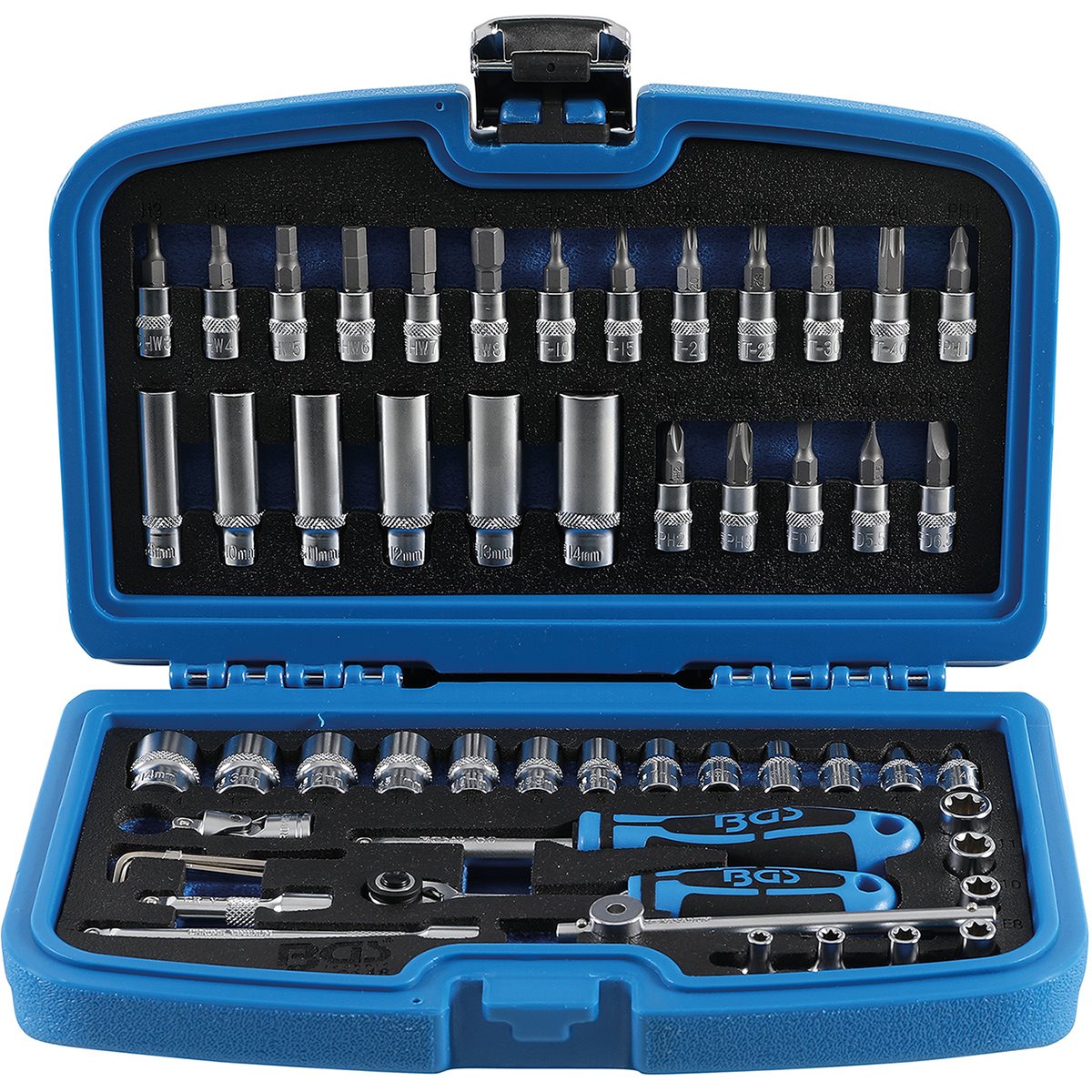 BGS 2148 Socket Set, 6.3 mm (1/4") Drive, 53 pcs. 