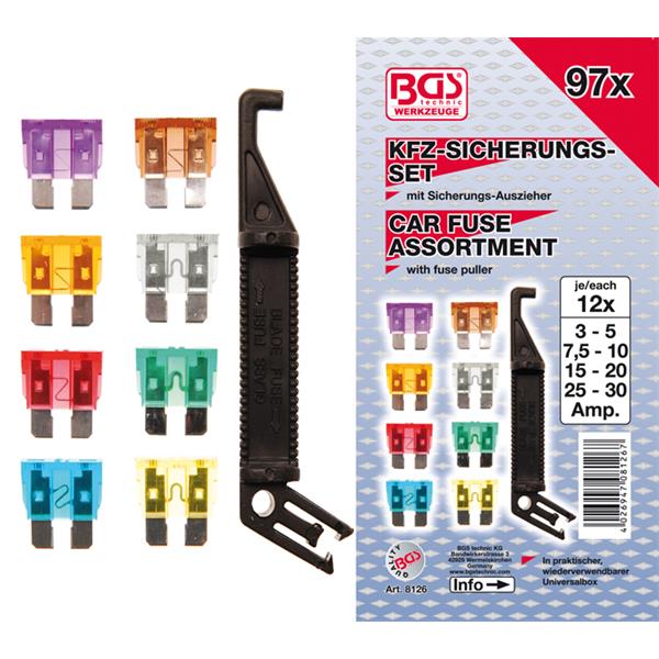 BGS 8126 Car Fuse Assortment, 97 pcs. 