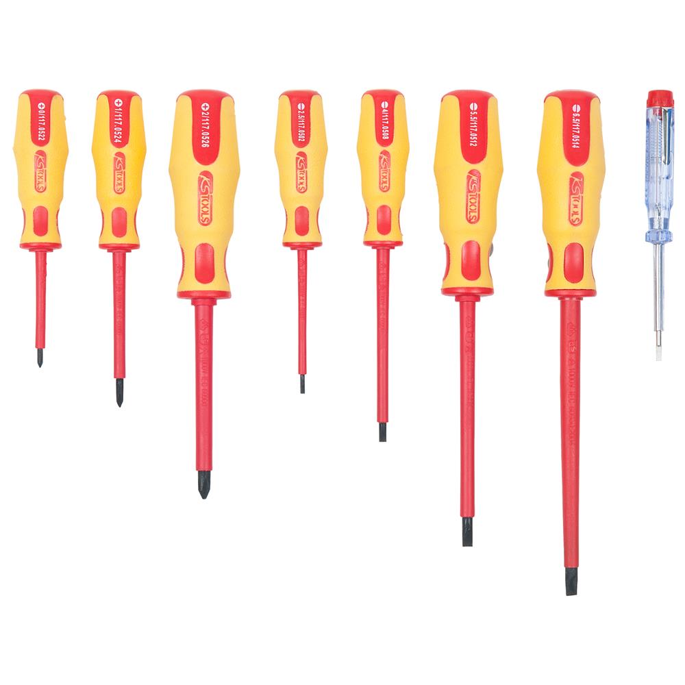 KS-Tools 117.0550 ERGOTORQUE VDE screwdriver set, 8 pcs, PH+slot