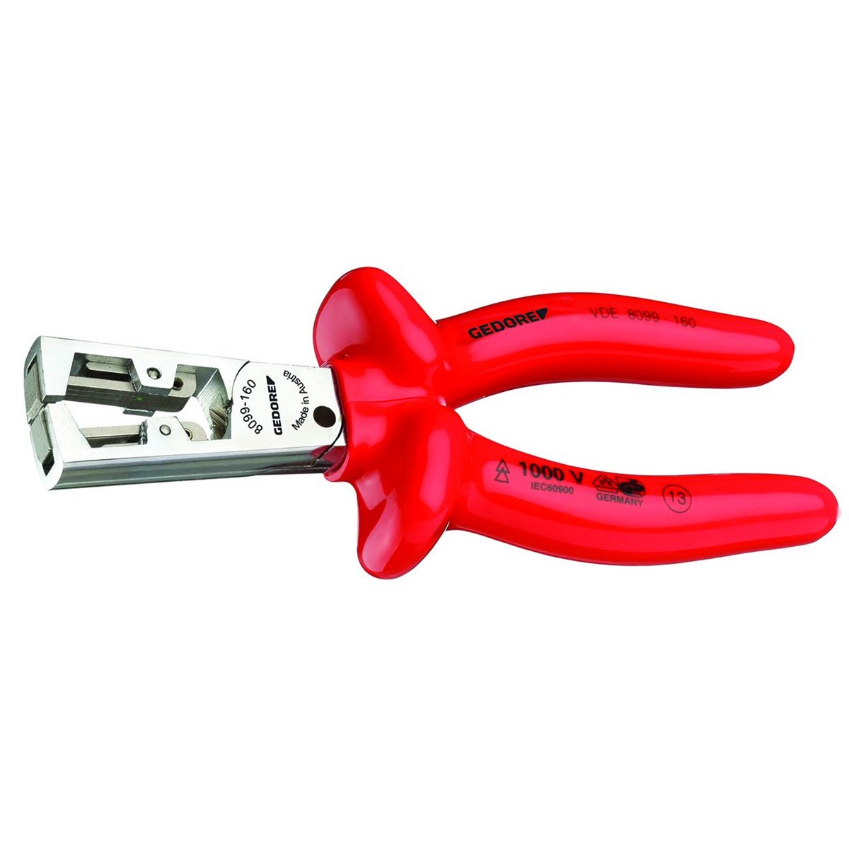 Gedore VDE 8099-160 VDE Stripping pliers STRIP-FIX with VDE dipped insulation 160 mm