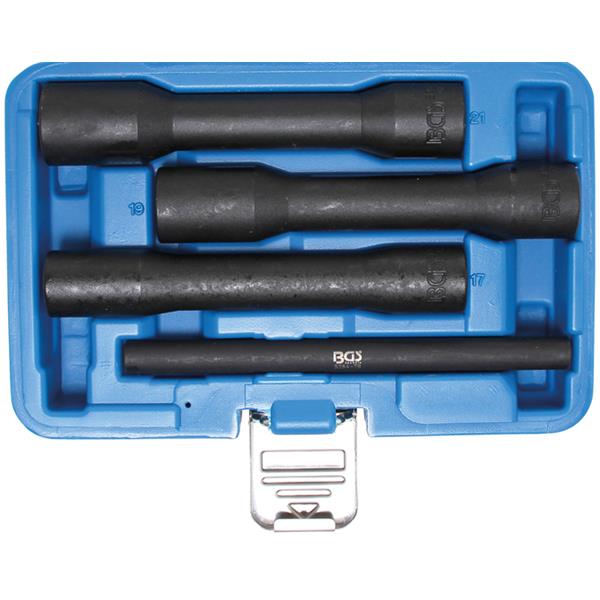 BGS 5264 Twist Socket Set (Spiral Profile) / Screw Extractor, deep, 12.5 mm (1/2") Drive, 17 - 21 mm