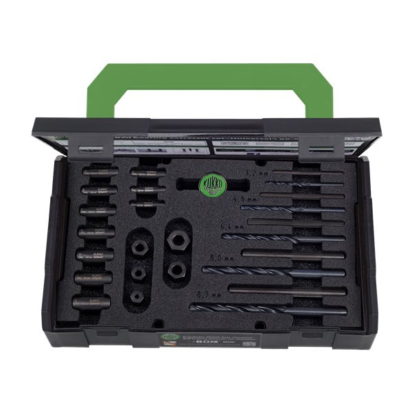 Kukko 49-U-B Screw Extractor Set (25 Parts) Ø 5-16 Mm, W. Drills A. Guides