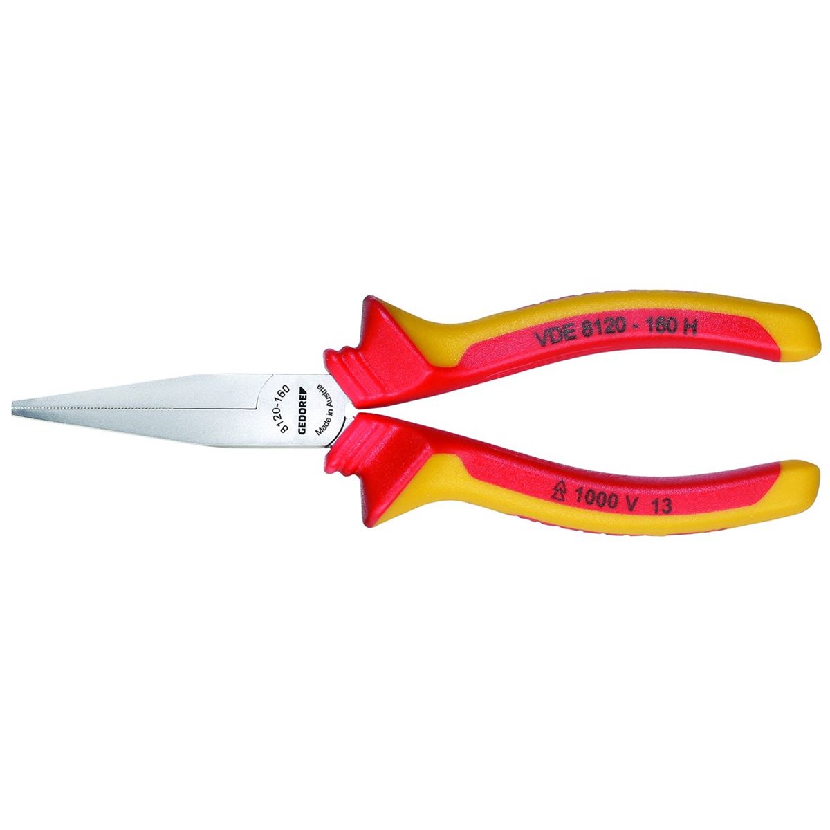 Gedore VDE 8120-160 H VDE Flat nose pliers with VD E insulating sleeves