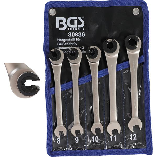 BGS 30836 Ratchet Combination Wrench Set, open, 5 pcs.