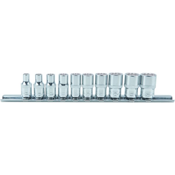 KS-Tools 918.0615 1/4" CHROMEplus 12-kant-Steckn s-Satz, 10-tlg. 4-13mm