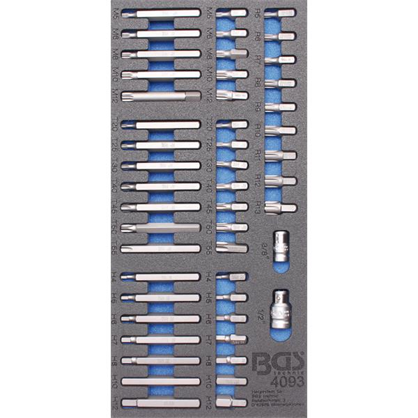 BGS 4093 Werkstattwageneinlage 1/3: Kombi-Bit-Satz , 49-tlg.